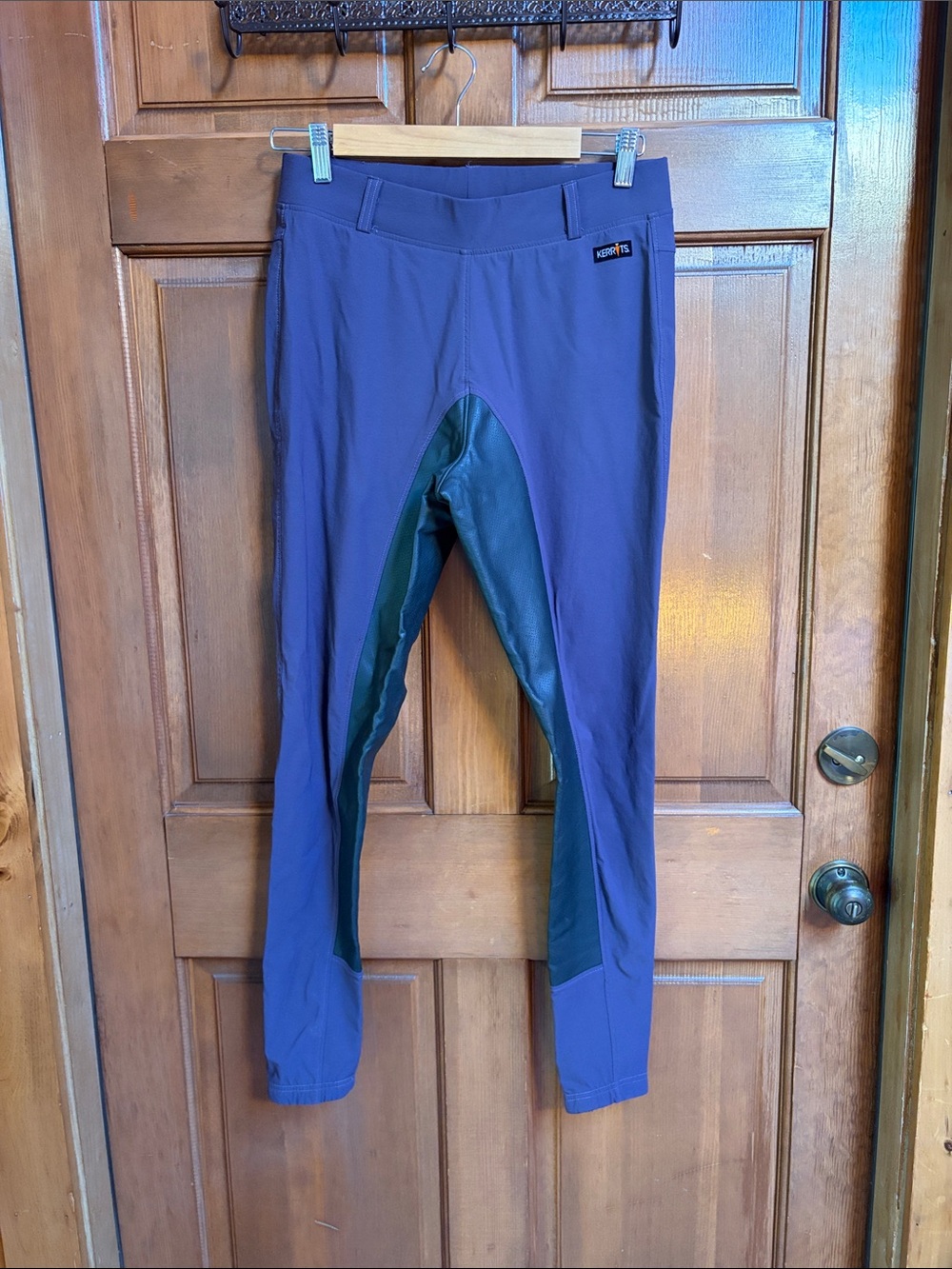 Kerrits Women's Purple Breeches with Black Full Seat Panels Size Large
